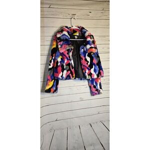 36 Points 5 Multicolor Teddy Jacket Faux Fur Women's Size Large
